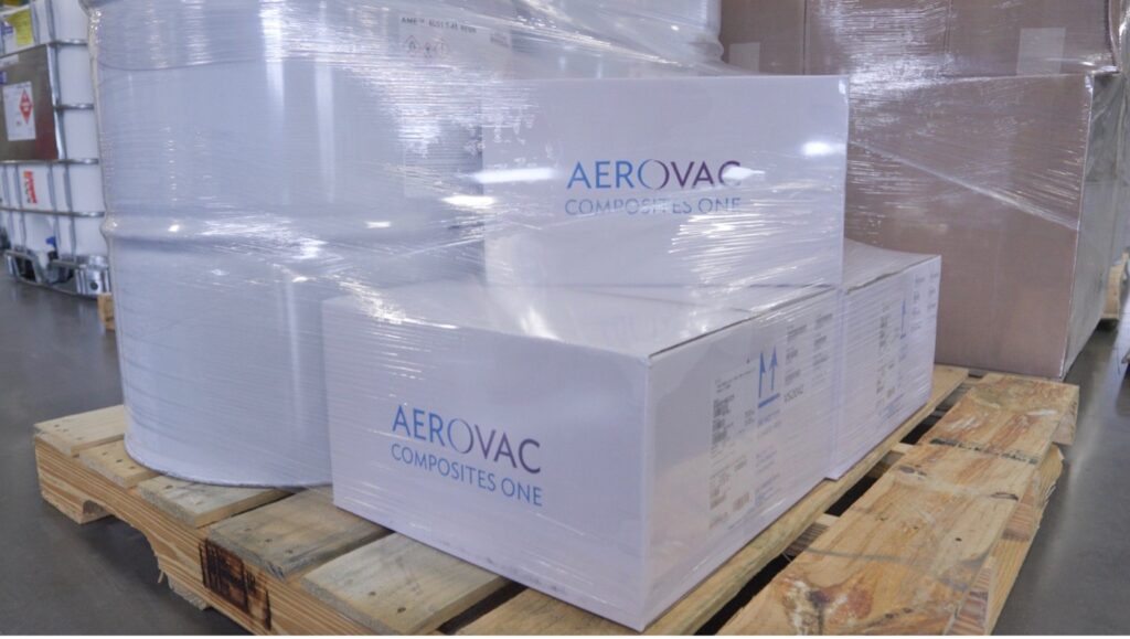 Aerovac boxed projects on pallet