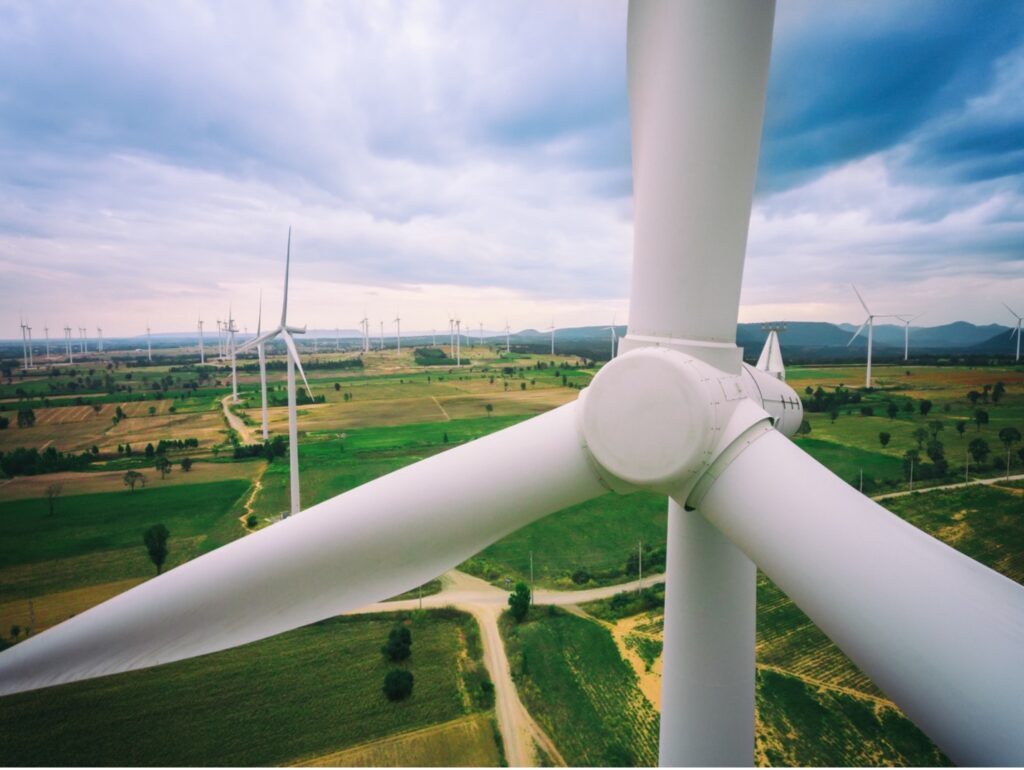 wind turbine on farm