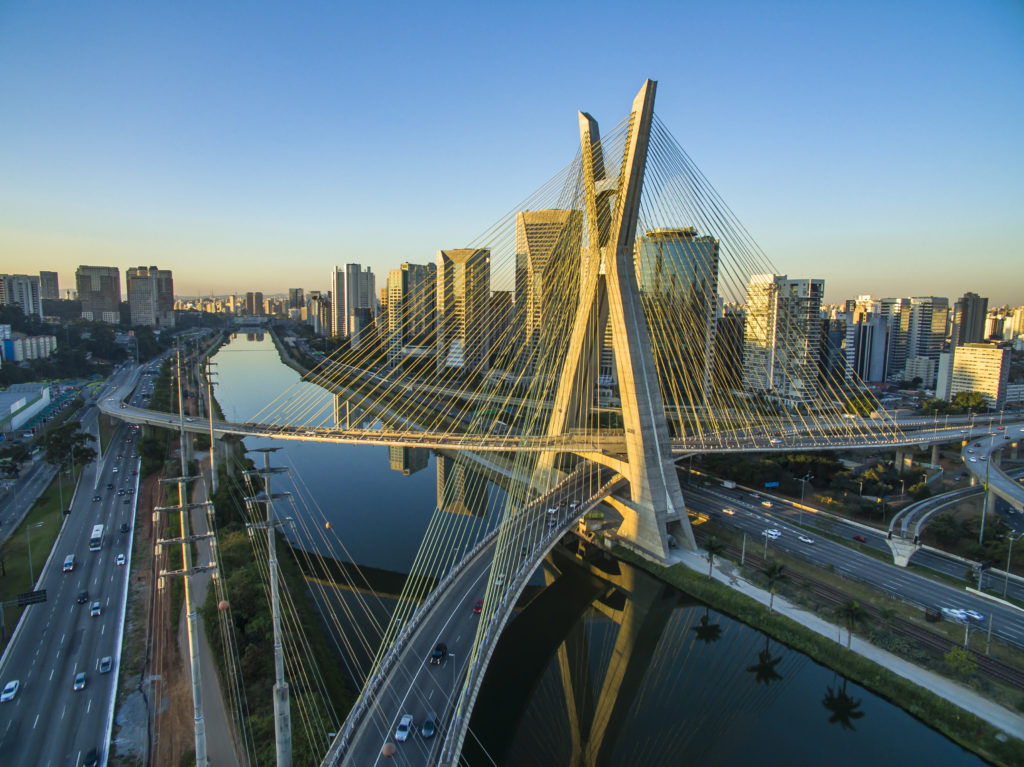 Large Bridge with Urban Infrastructure